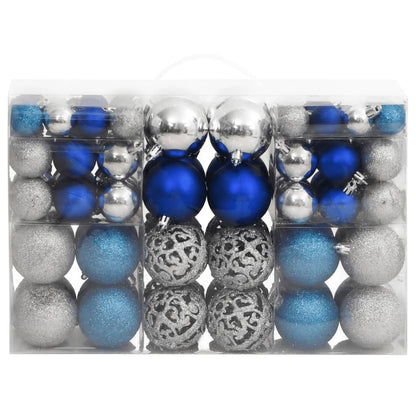 Vidaxl Bolas De Navidad 100 Unidades Azul Y Plateado 3 / 4 / 6 Cm_1