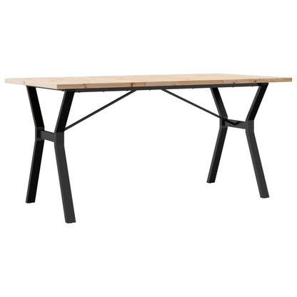 Mesa De Comedor Marco Y Madera Maciza Pino Acero 140x80x75,5 Cm_4