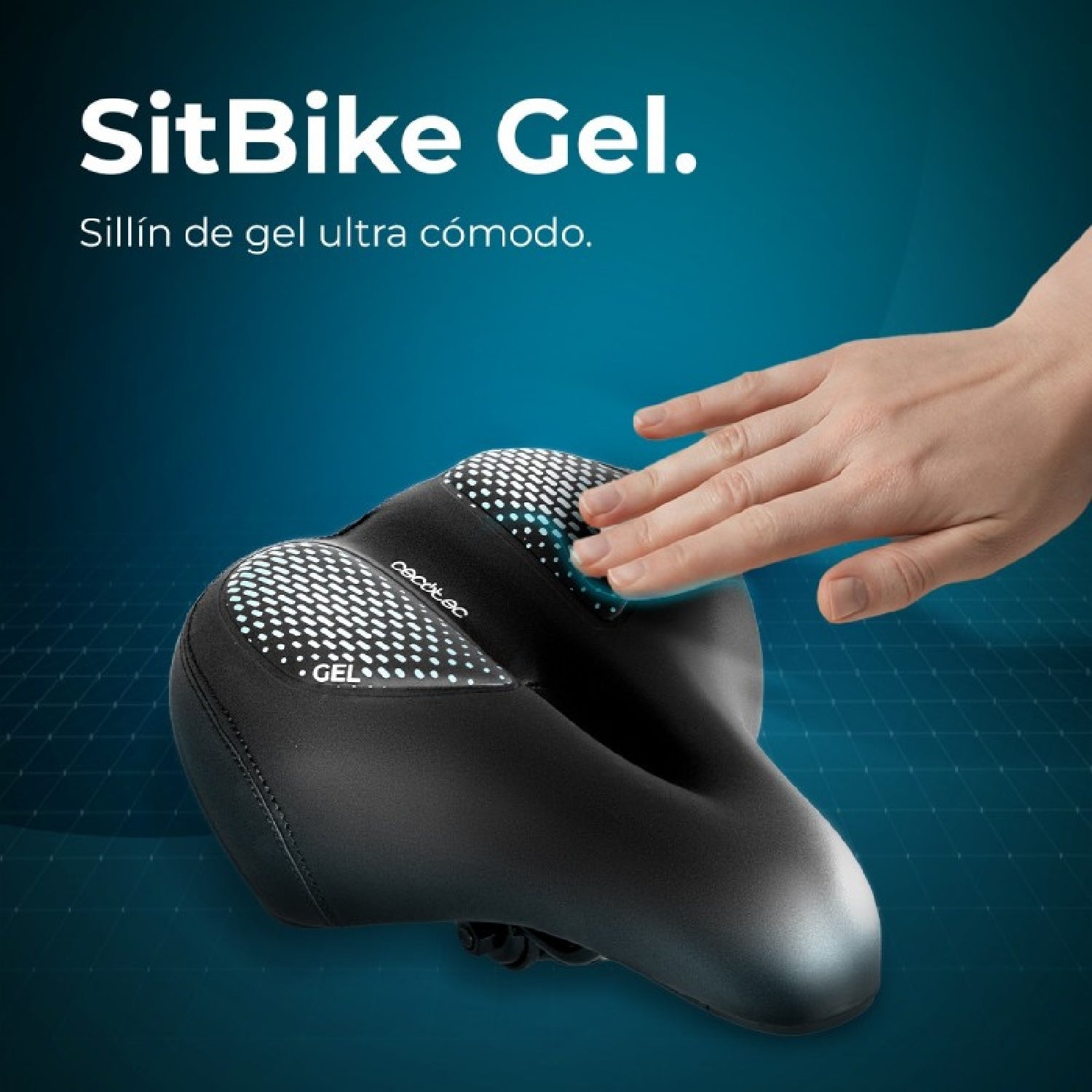 Cecotec Sillín Bicicleta Cómodo De Gel Con Amortiguadores Drumfit Sitbike Gel. Compatible Las Tijas De Sillín Con Riel D_2