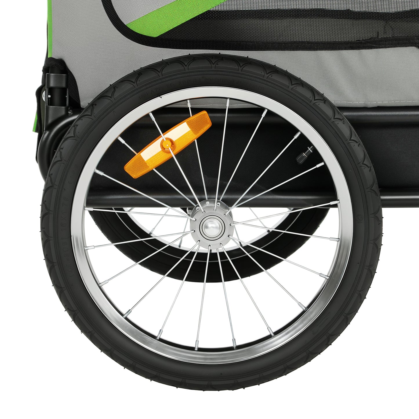 Pawhut Remolque De Bicicleta Para Perros 2 En 1 Con Arnés De Seguridad Verde_4