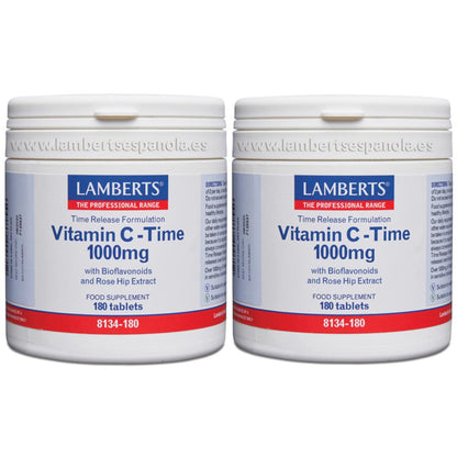 Pack 2 x Vitamina C 1000 mg liberación sostenida Lamberts 180 tabletas