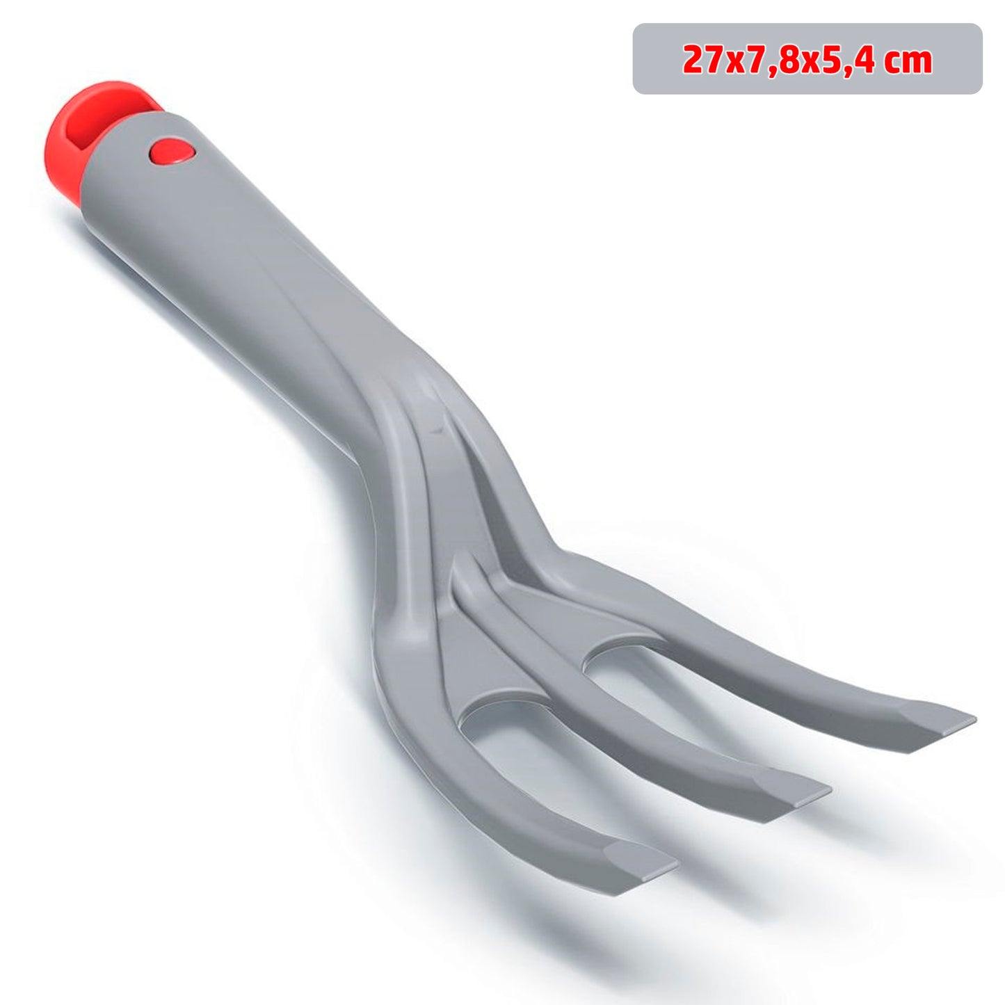 Rastrillo Manual Pequeño Para Jardinería R Cultivator Plus , Dimensiones (mm) 270x78x54, Color Gris_2