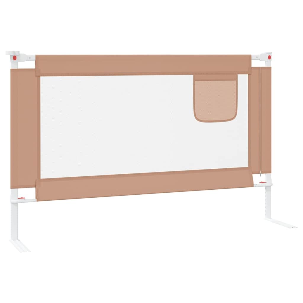Vidaxl Barandilla De Seguridad Cama De Niño Gris Taupe Tela 120x25 Cm_4