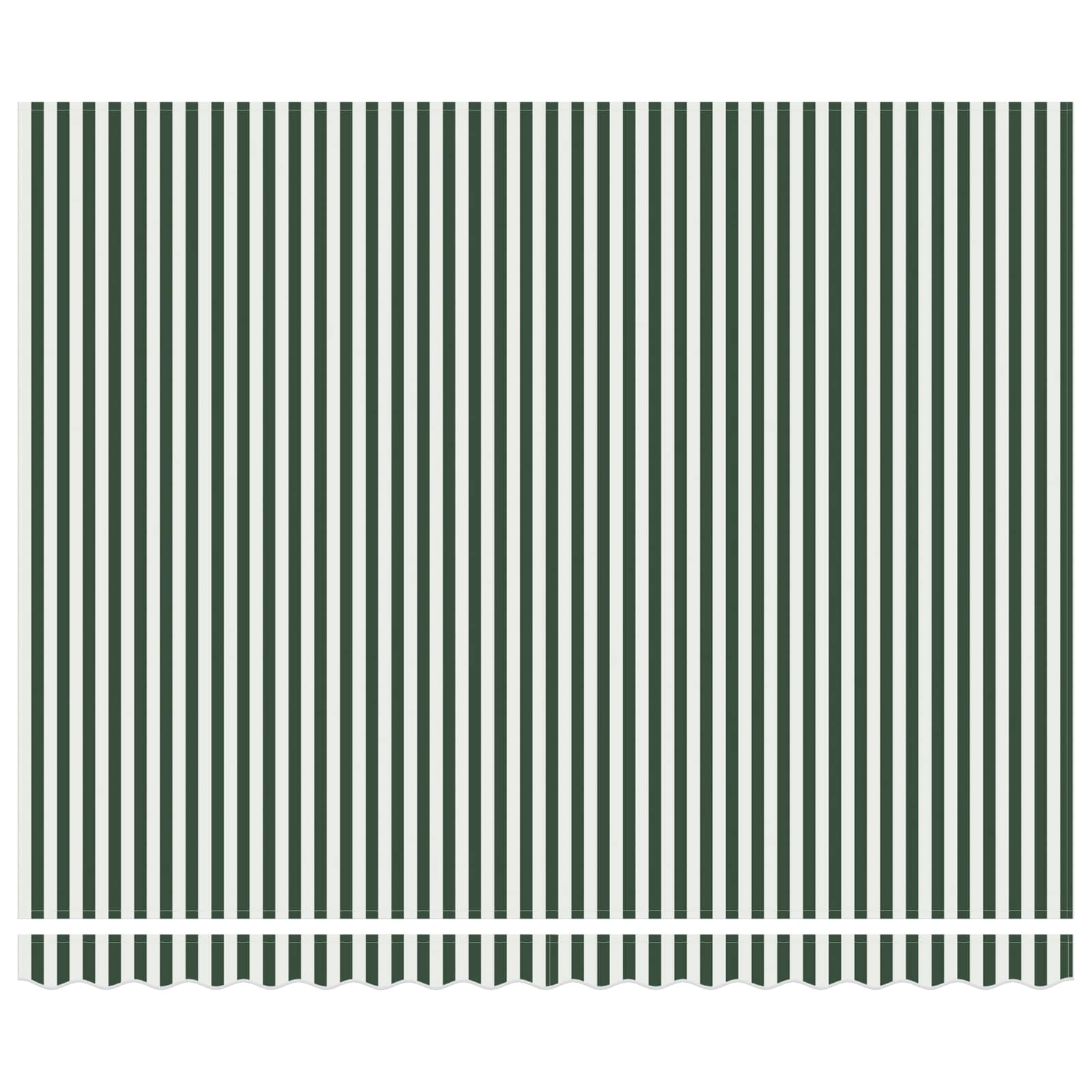 Toldo Retráctil Verde Y Blanco 400 X 300 Cm Tela Y Metal_0