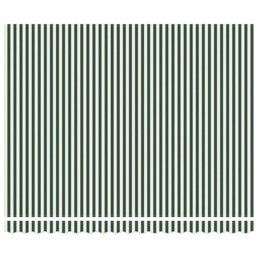Toldo Retráctil Verde Y Blanco 400 X 300 Cm Tela Y Metal_0