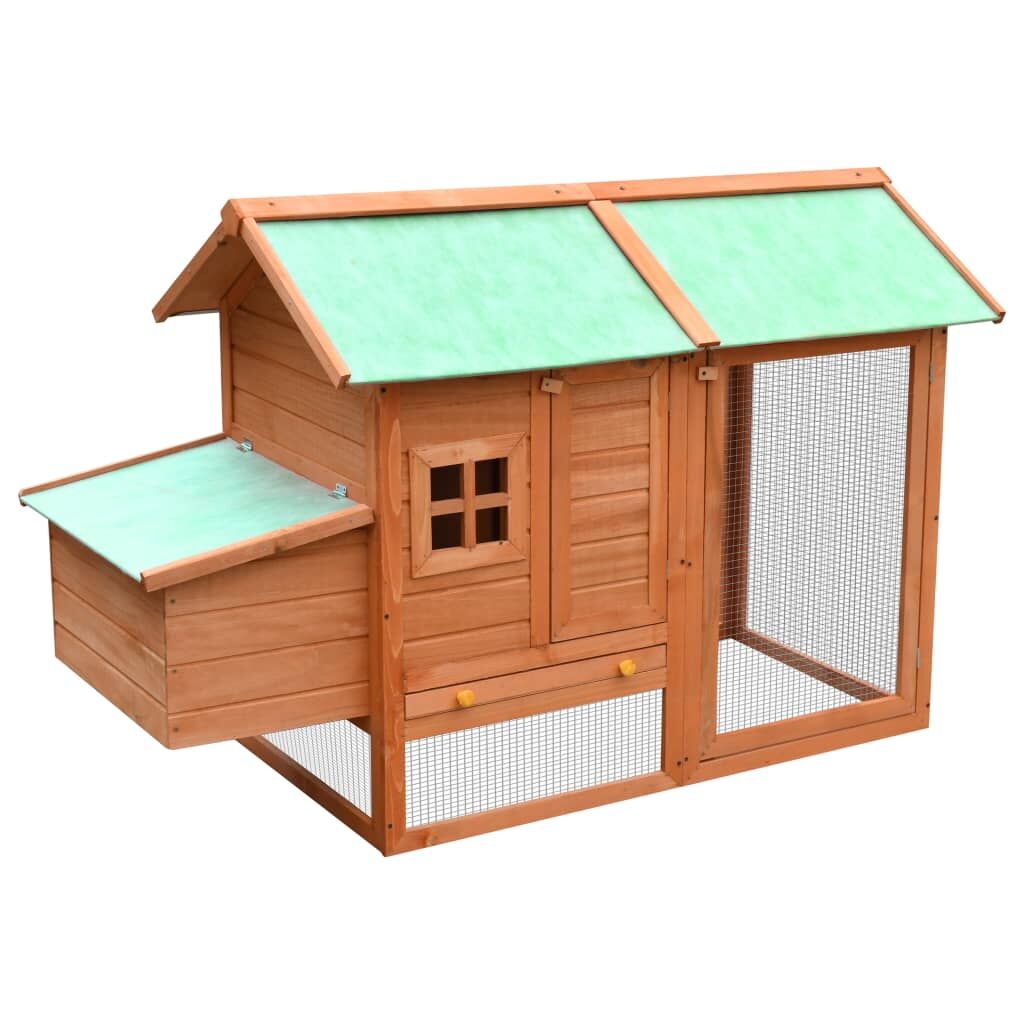 Vidaxl Gallinero Madera Maciza Pino Y Abeto 170x81x110 Cm_0