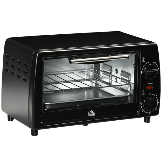 Homcom Horno Eléctrico Sobremesa 10 L 750w Temperatura 230 ℃ 36,5x26x22 Cm Negro_0