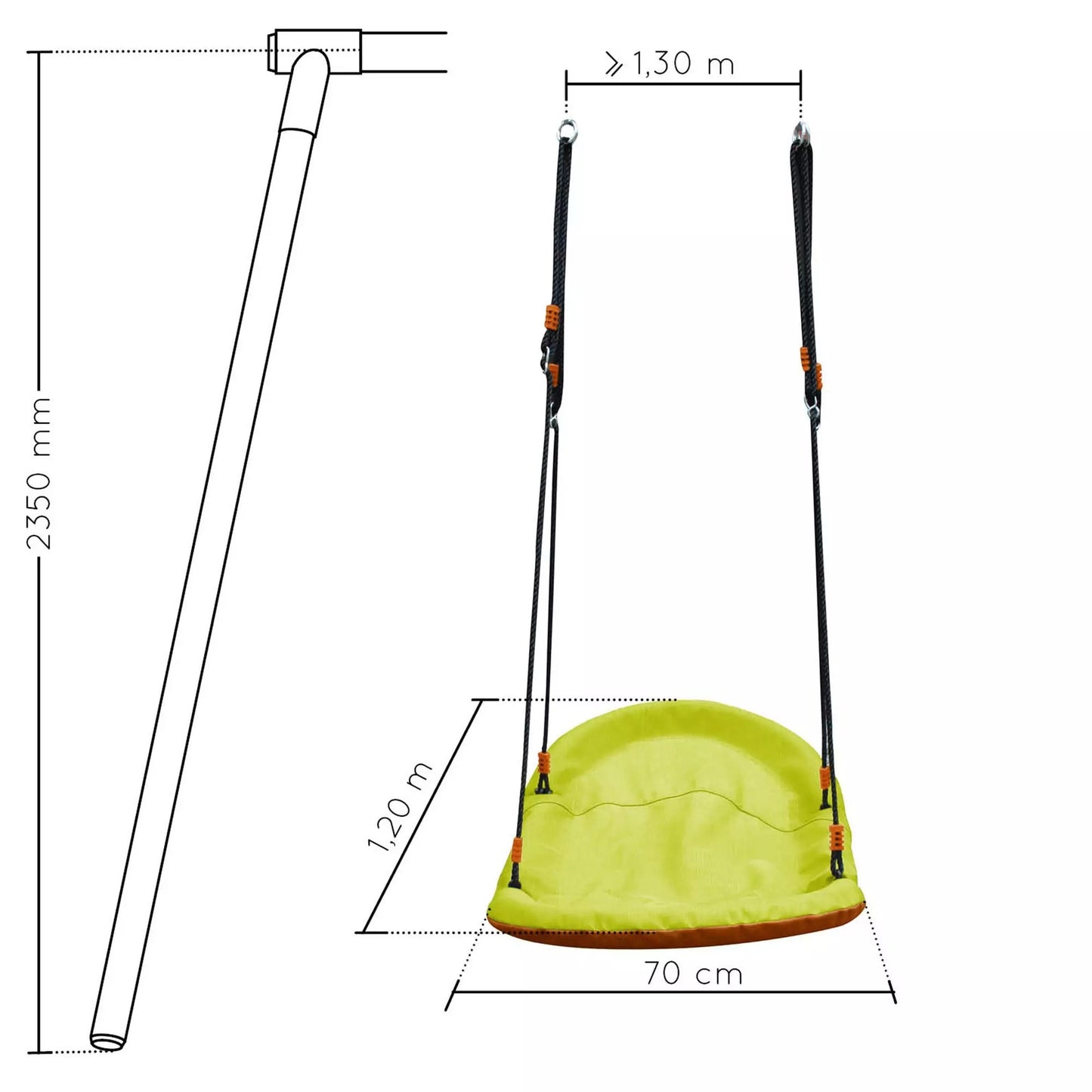Asiento tumbona textil para columpio Soulet