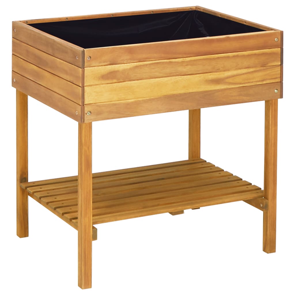 Jardinera Elevada De Madera Maciza De Acacia 78,5x58,5x78,5 Cm_0