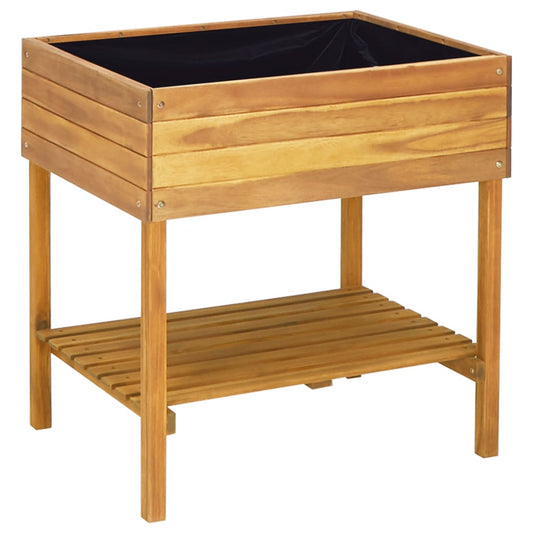 Jardinera Elevada De Madera Maciza De Acacia 78,5x58,5x78,5 Cm_0