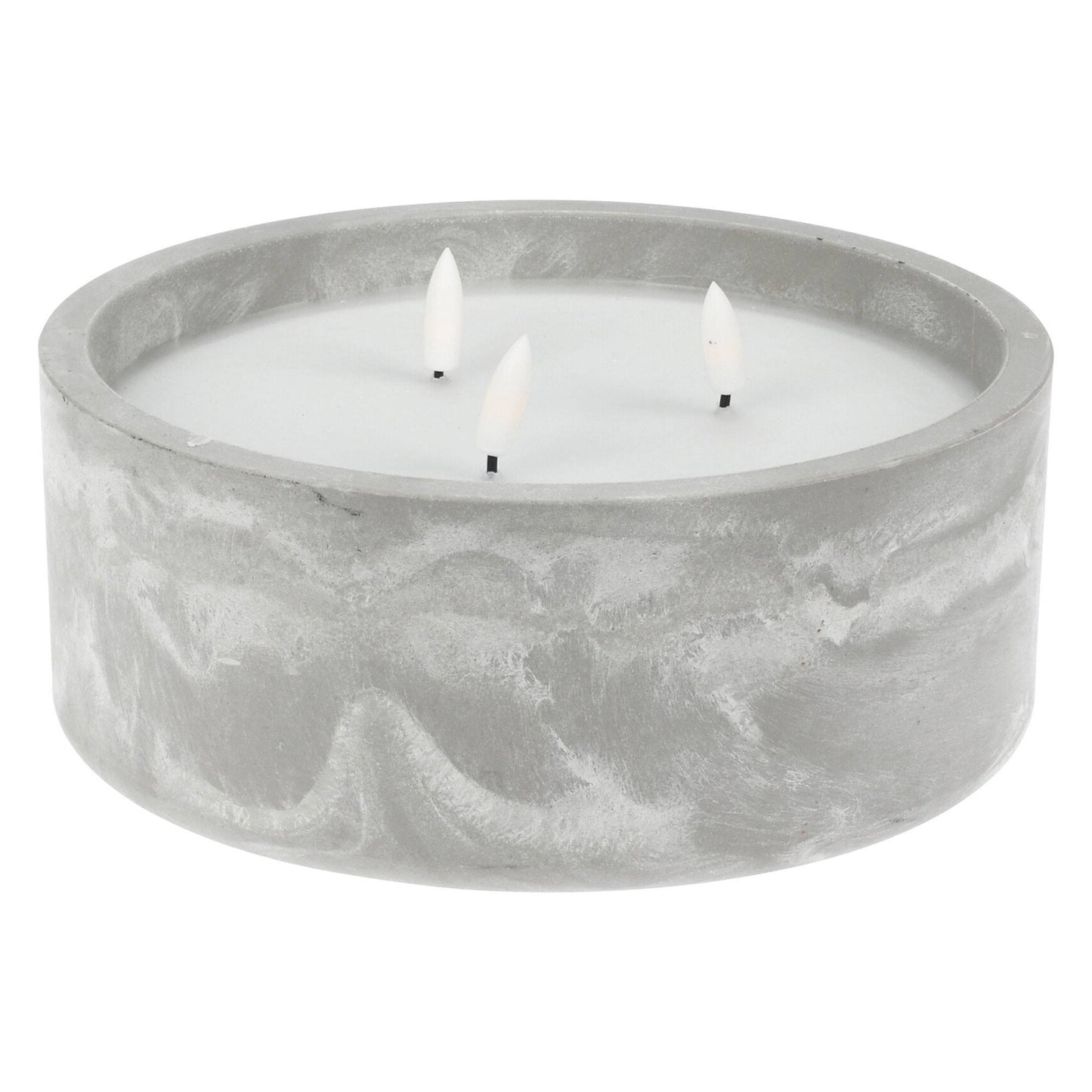 Well Home - Pack 3 Velas Led Redondada Gris Marmolado