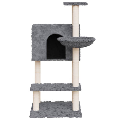 Rascador Para Gatos Con Postes De Sisal Gris Oscuro 108,5 Cm_3