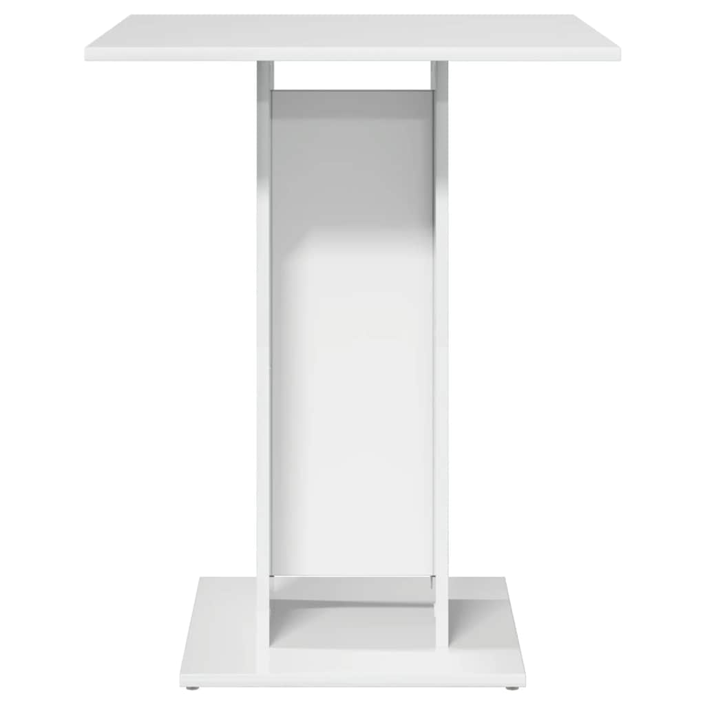 Mesa De Bistró Madera Contrachapada Blanco Brillo 60x60x75 Cm_2