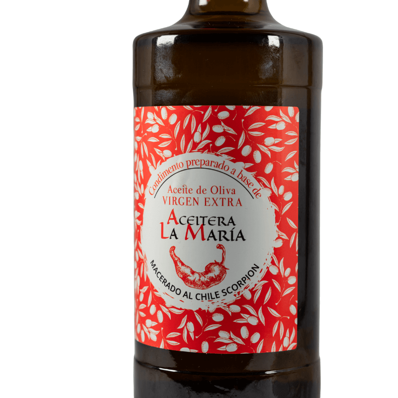 Aceite De Oliva Virgen Extra Macerado Al Chile Scorpion 50 Cl Cristal