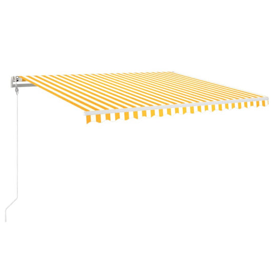 Toldo Retráctil Automático Amarillo Y Blanco 450x350 Cm_0