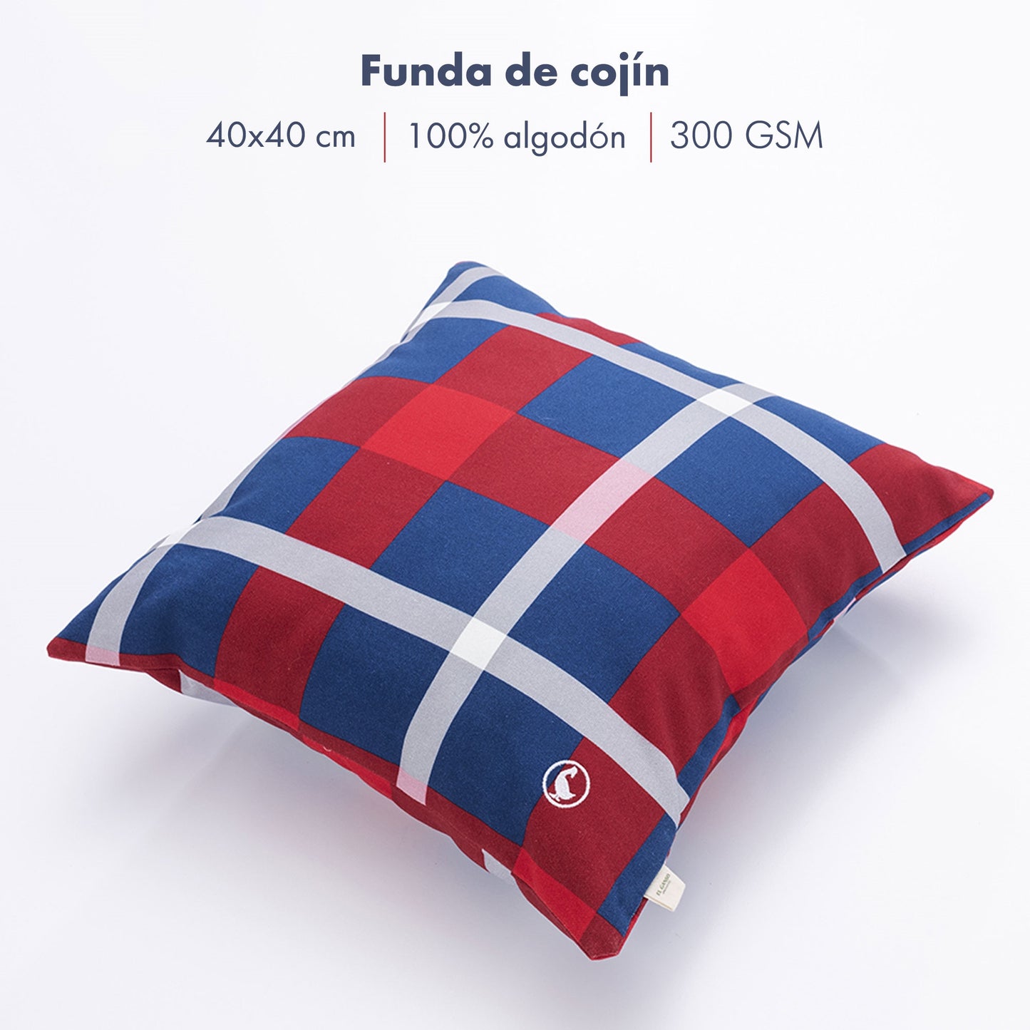 Funda De Cojín 40x40cm 100% Algodón 300gsm Cuadros Tartan El Ganso