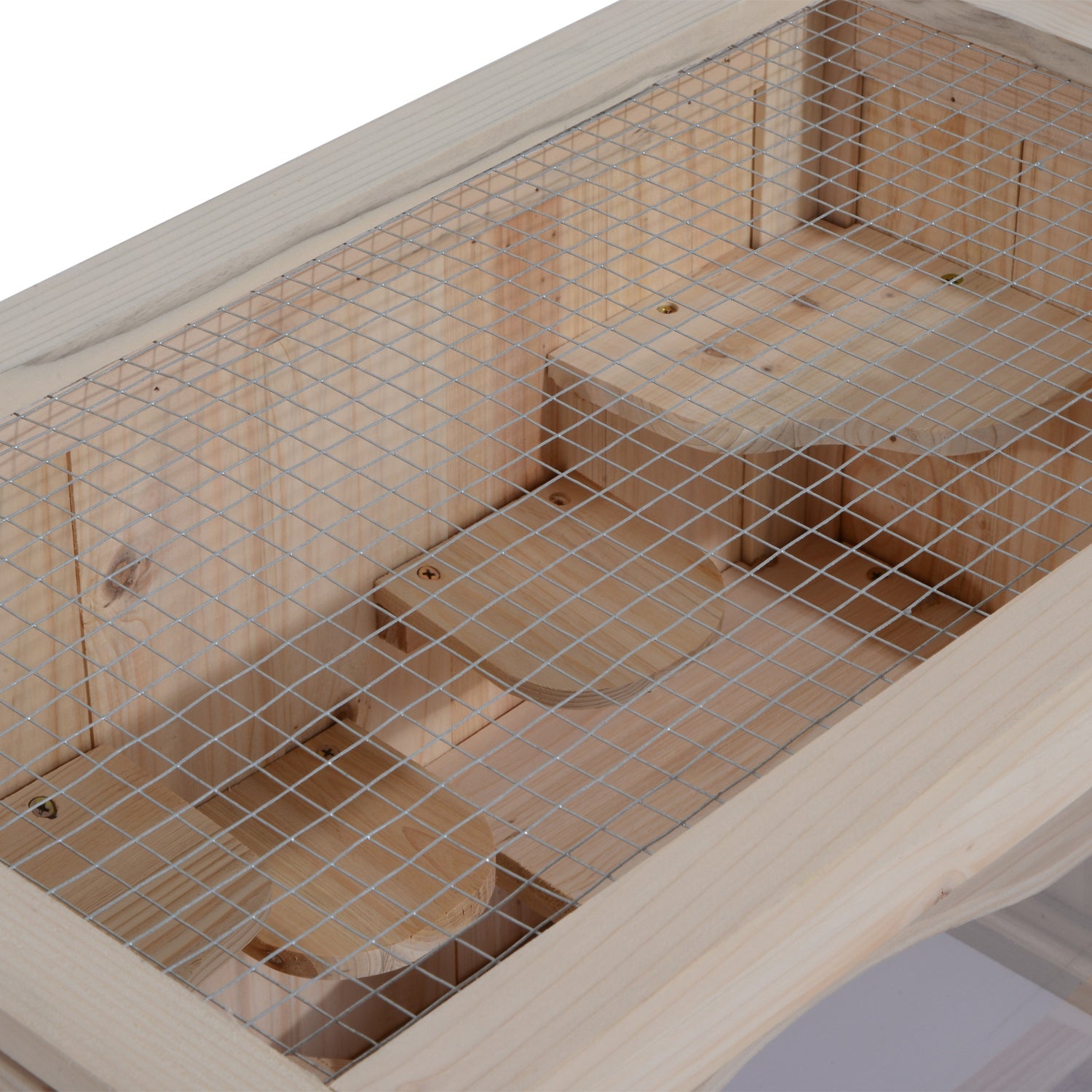 Pawhut Jaula Madera Para Hámster Ratoncillos Casa Para Roedores Pequeños De 2_4