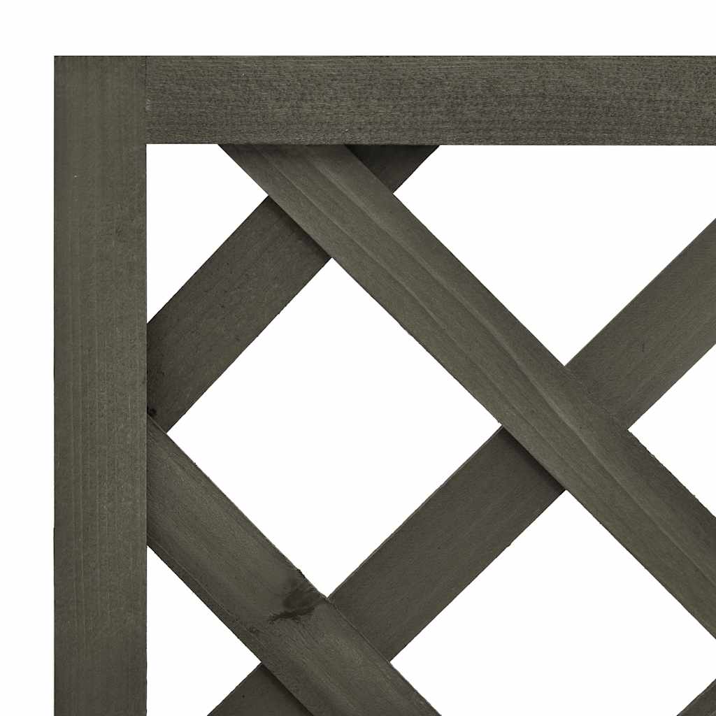 Jardinera Enrejada De Jardín Madera Abeto Gris 50x25x90 Cm_4
