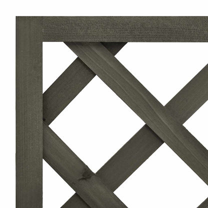 Jardinera Enrejada De Jardín Madera Abeto Gris 50x25x90 Cm_4