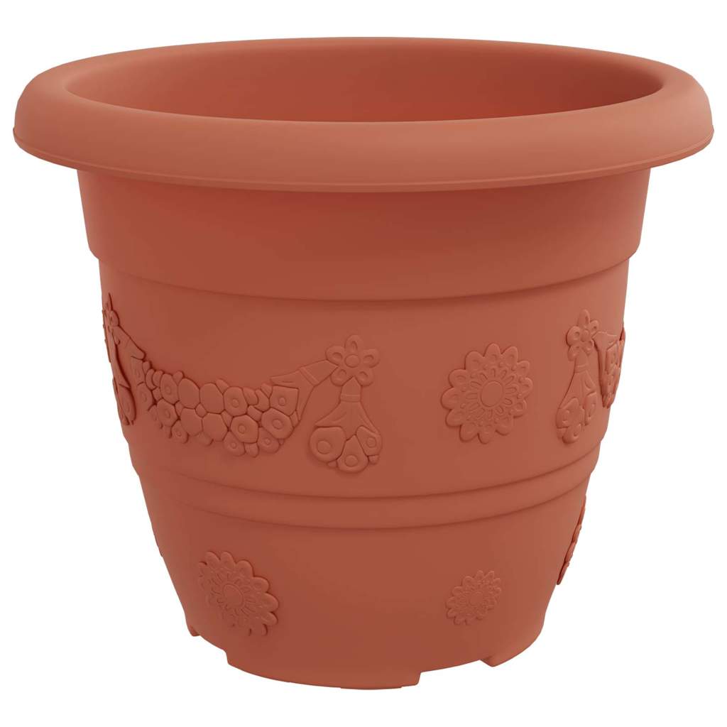 Maceta Redonda Para Flores 24 Uds. Rojo Ladrillo Ø 22 X 18 Cm_4