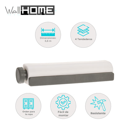 Well Home Tendedor Automático De 4 Tenderos De 3,6 Metros - Color Blanco_1
