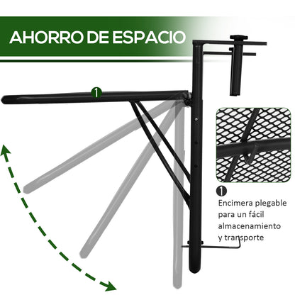 Outsunny Mesa Colgante Balcón Altura Ajustable En 3 Posiciones Carga 30kg_4