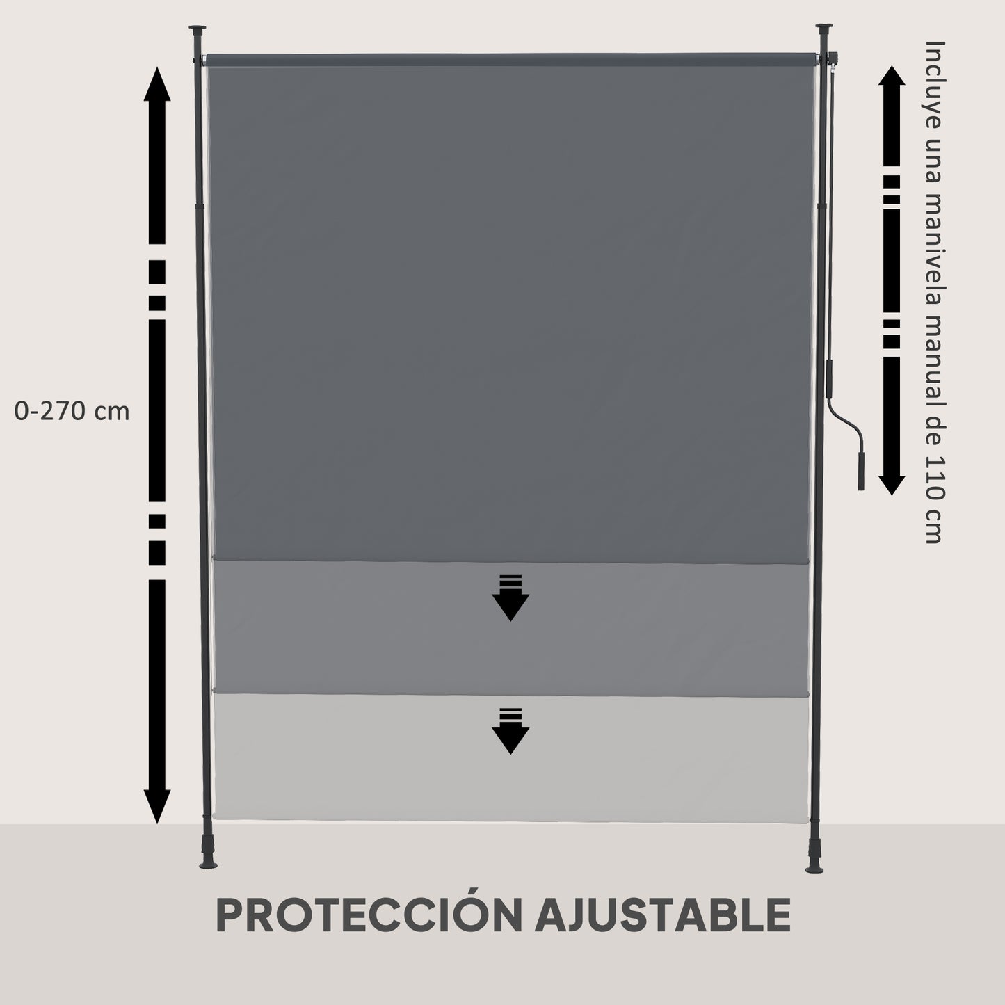 Outsunny Toldo Vertical Exterior 200x305 Cm_4