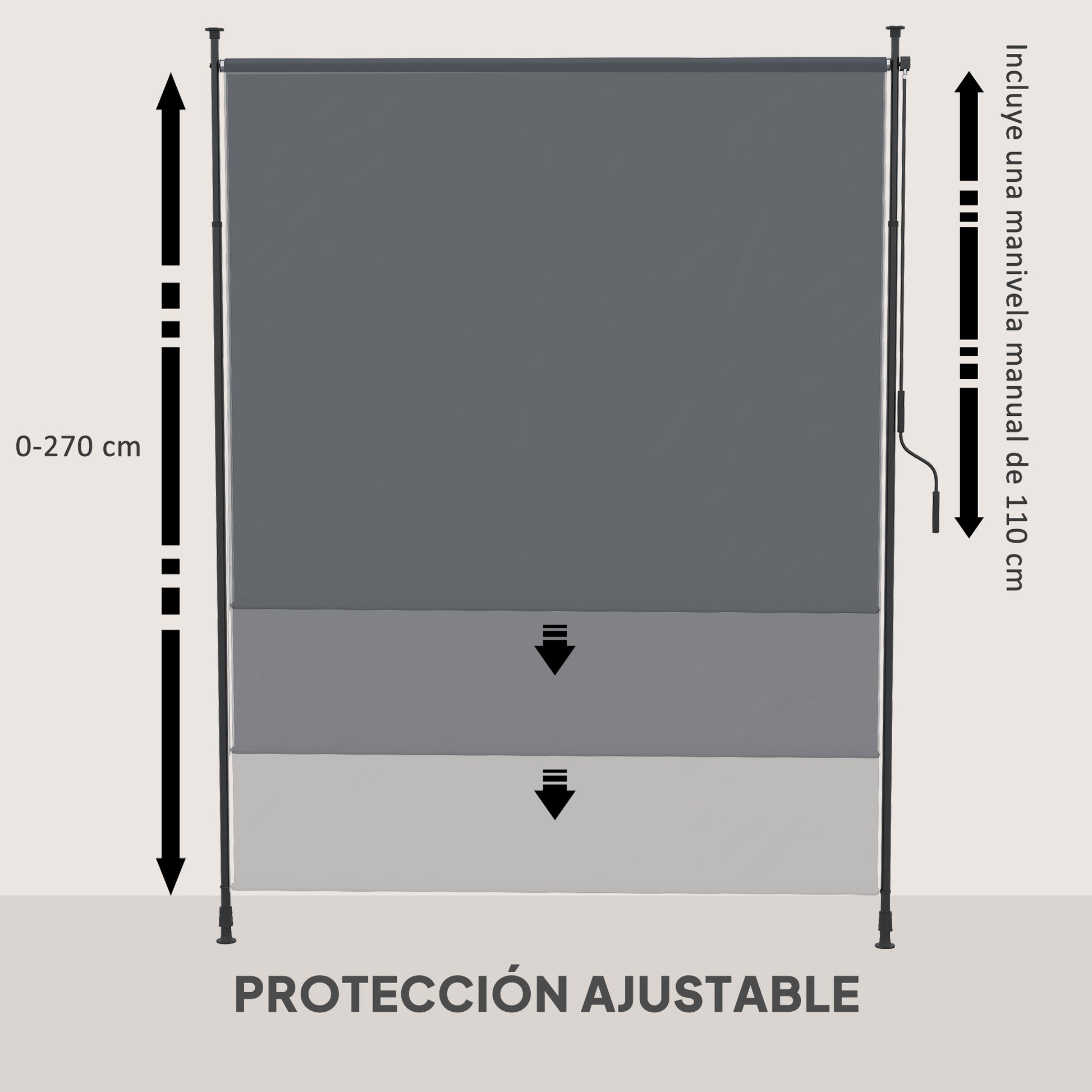 Outsunny Toldo Vertical Exterior 200x305 Cm_4