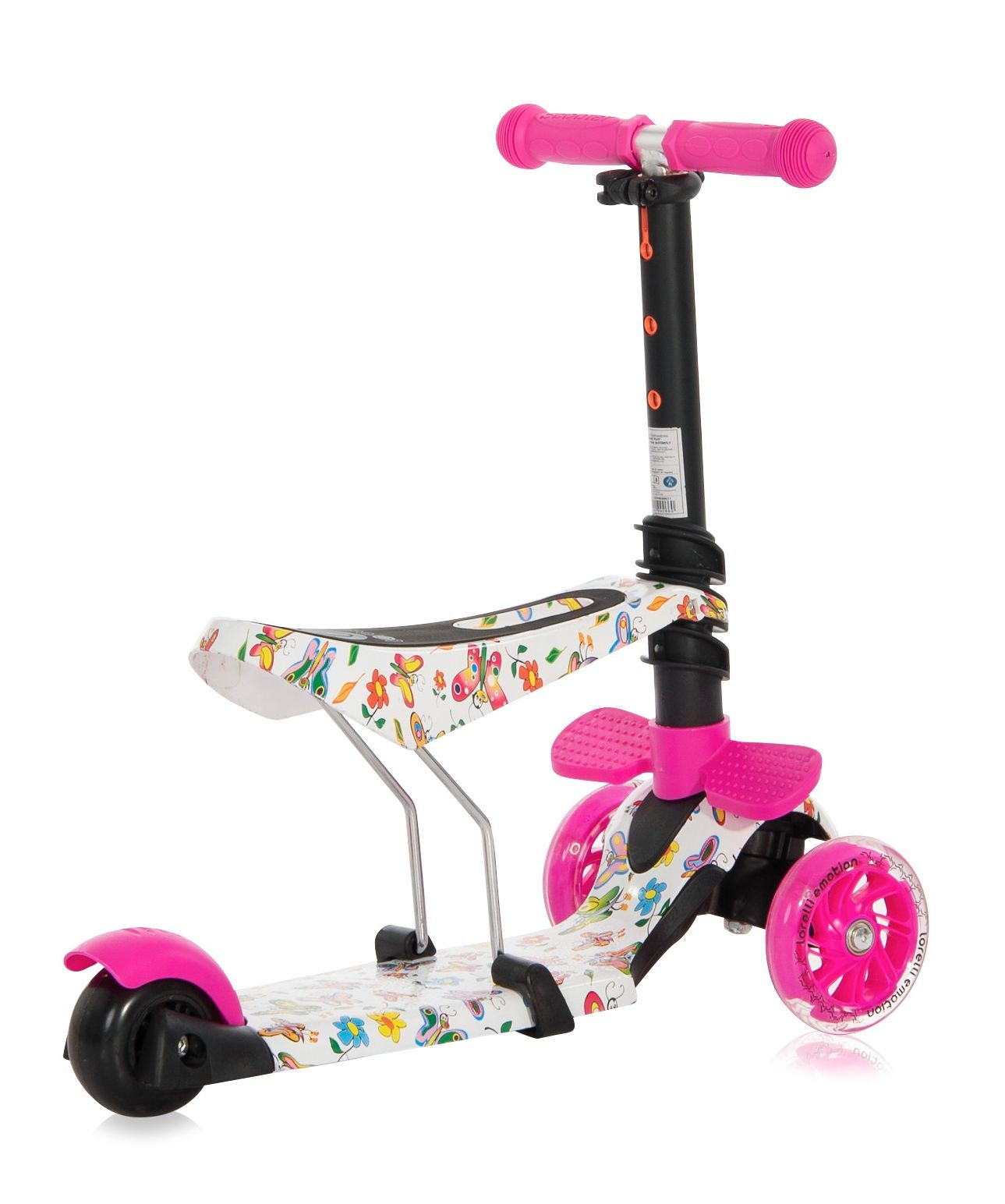 Patinete Infantil Con Asiento Y Respaldo Smart Plus Pink Butterfly_2
