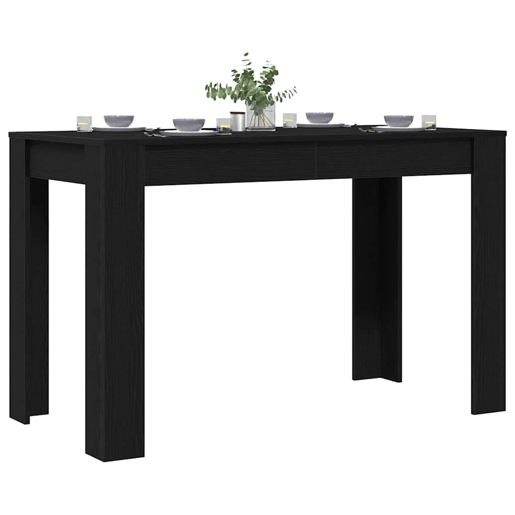 Mesa De Comedor De Madera Ingeniería Roble Negro 120x60x76 Cm_2