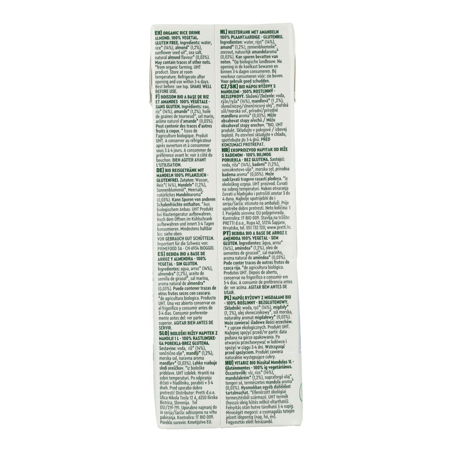 Bebida de Arroz y Almendras Vitariz 1 L