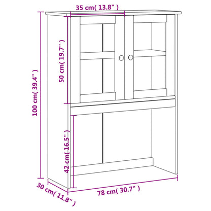 Armario Superior Tocador Vigo Madera De Pino Gris 78x30x100 Cm / Vetonek_2