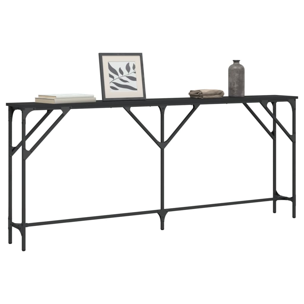 Mesa Consola Madera De Ingeniería Negro 180x23x75 Cm_1
