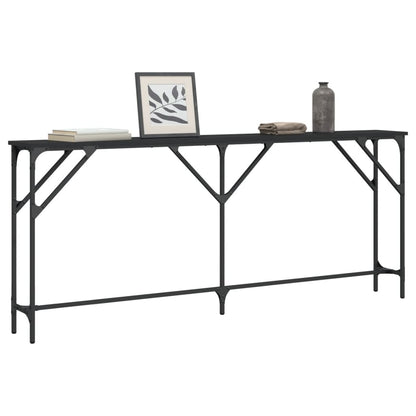 Mesa Consola Madera De Ingeniería Negro 180x23x75 Cm_1