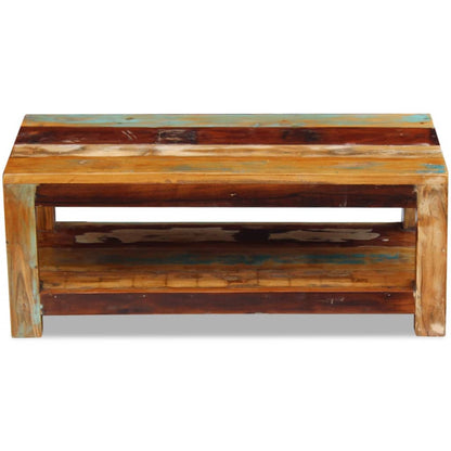 Mesa De Centro Madera Maciza Reciclada 90x45x35 Cm._4