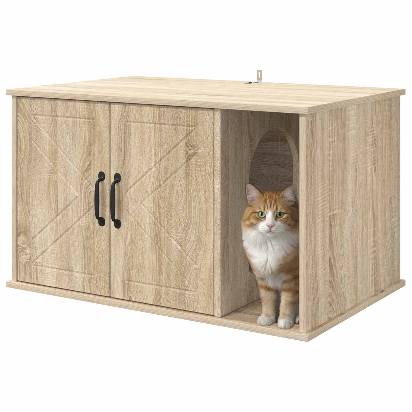 Casa Para Gatos Sonoma 85 X 55 X 50 Cm Madera De Ingeniería_2