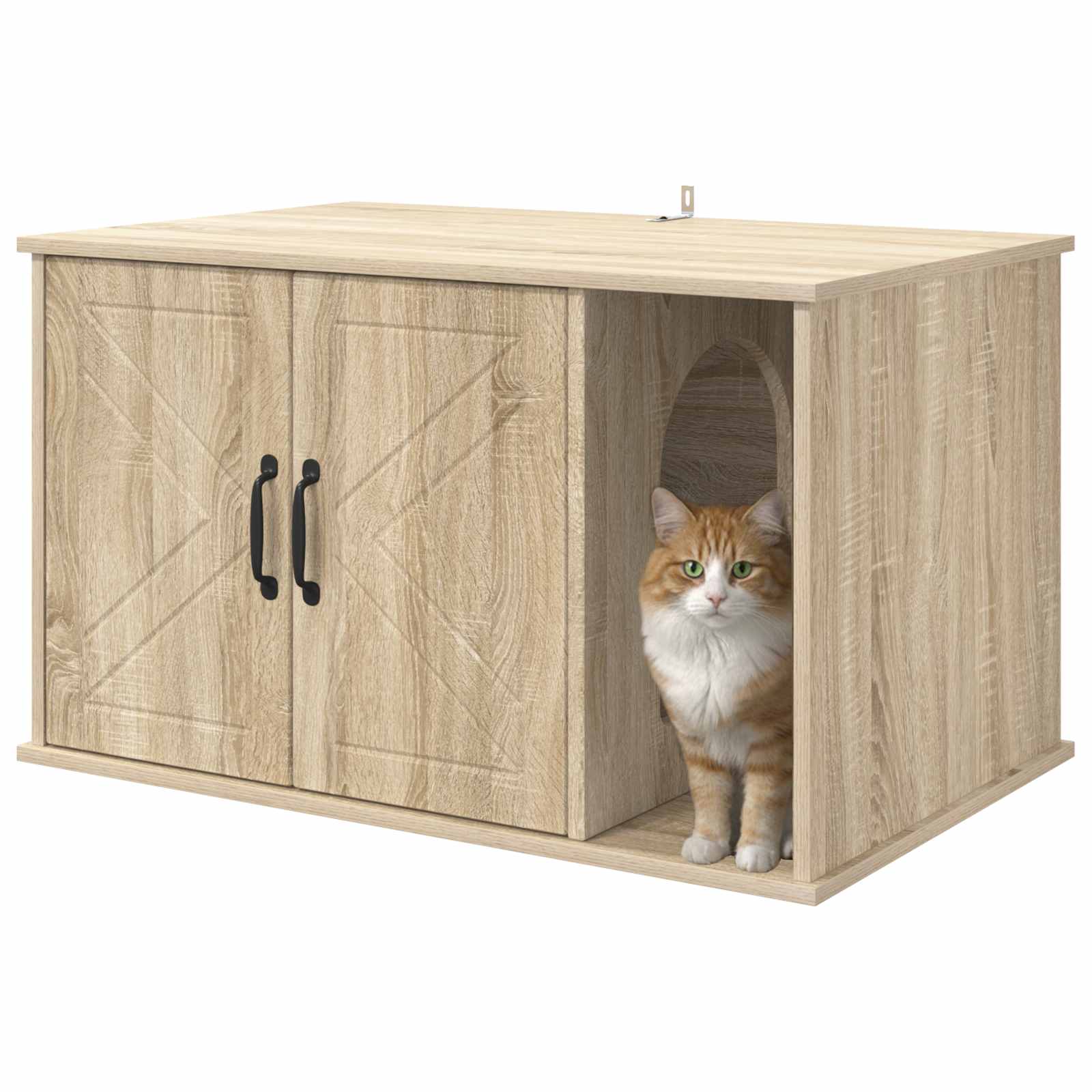 Casa Para Gatos Sonoma 85 X 55 X 50 Cm Madera De Ingeniería_2