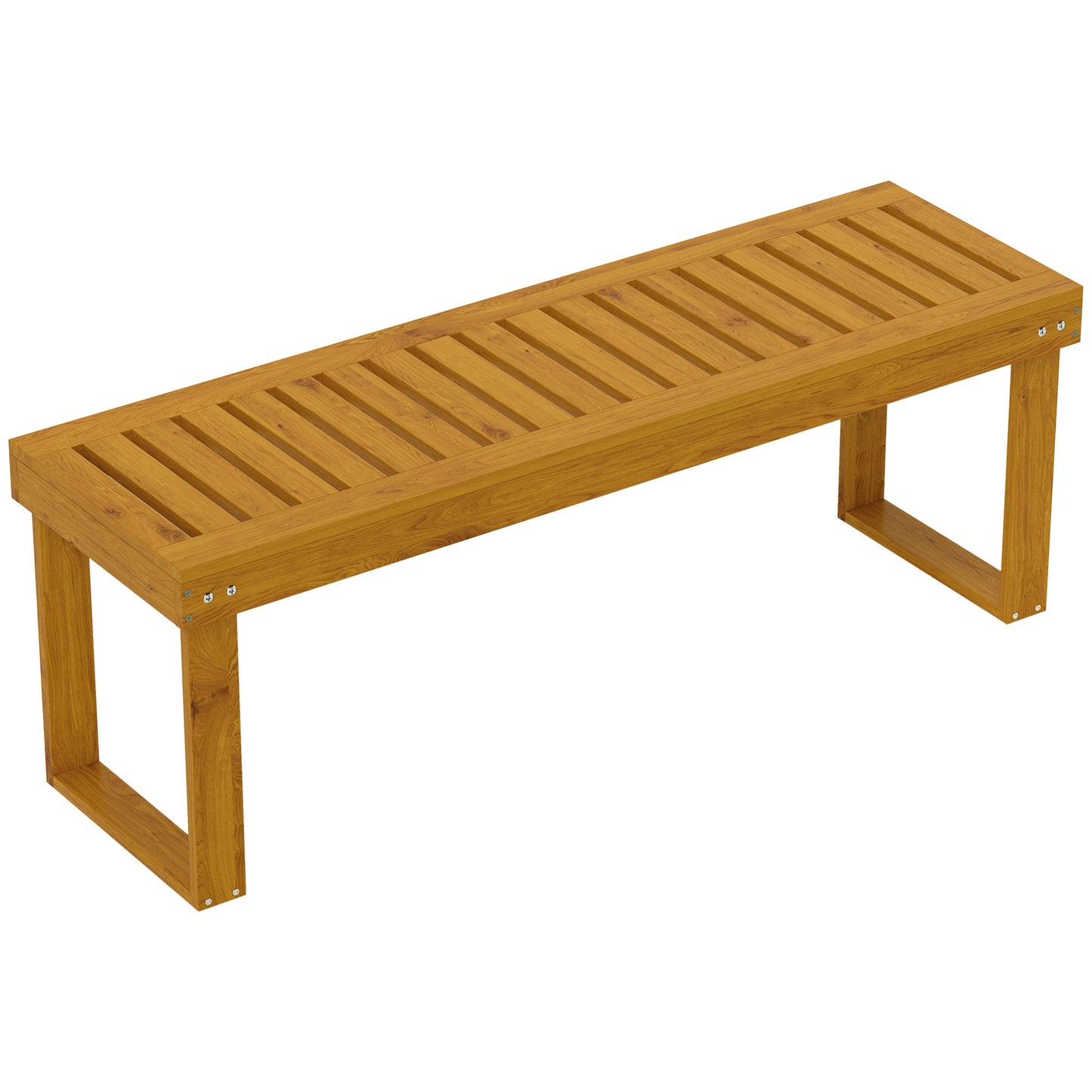 Outsunny Banco De Jardín De Madera De 2 Plazas Asiento De Lamas 120x34x43cm Teca_0