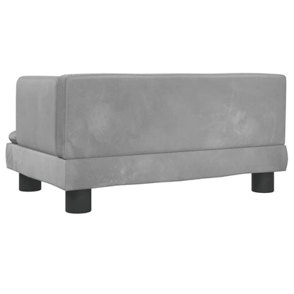 Cama Para Perros De Terciopelo Gris Claro 60x40x30 Cm / Vetonek_2