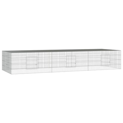 Vidaxl Jaula Para Conejos 3 Paneles Hierro Galvanizado 325x109x54 Cm_0