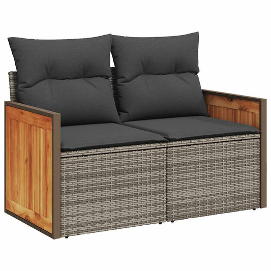 Set De Sofás De Jardín Y Cojines 8 Piezas Ratán Sintético Gris / Vetonek_0