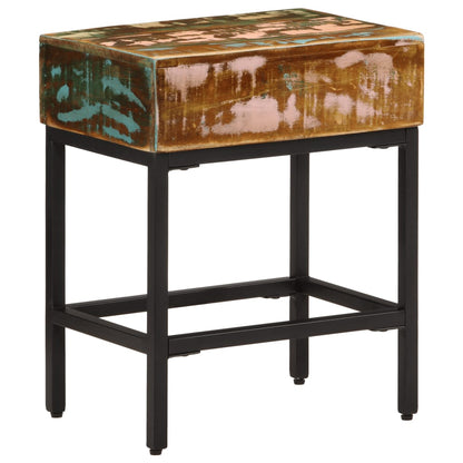 Mesa Auxiliar Madera Maciza Reciclada 40x30x51 Cm_1