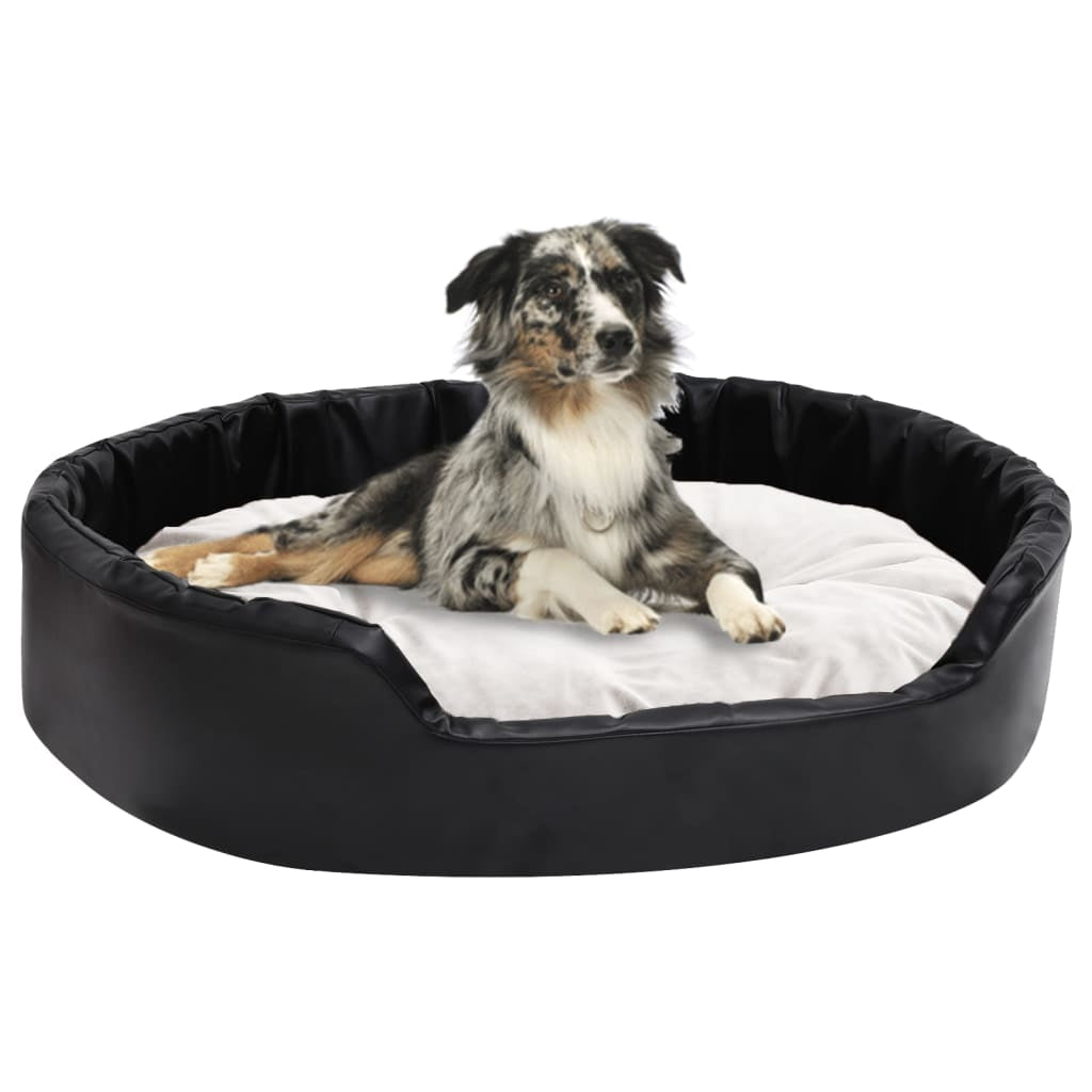 Vidaxl Cama Para Perros Felpa Y Cuero Sintético Beige 90x79x20 Cm_1