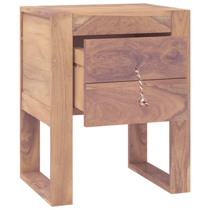 Mesita De Noche De Madera Maciza De Teca 40x30x50 Cm_1