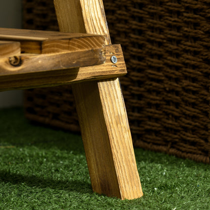 Outsunny Soporte Para Plantas De Madera De 3 Niveles Plegable 60x37x93cm Natural_3
