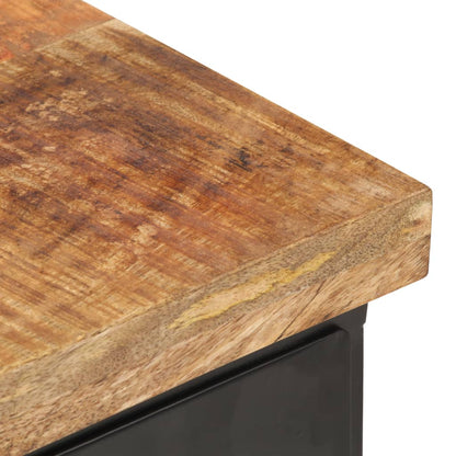 Mesita De Noche De Madera Maciza De Mango Rugosa 40x30x52 Cm_3