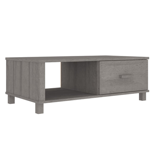 Mesa De Centro Hamar Madera Maciza Pino Gris Claro 100x55x35 Cm_0