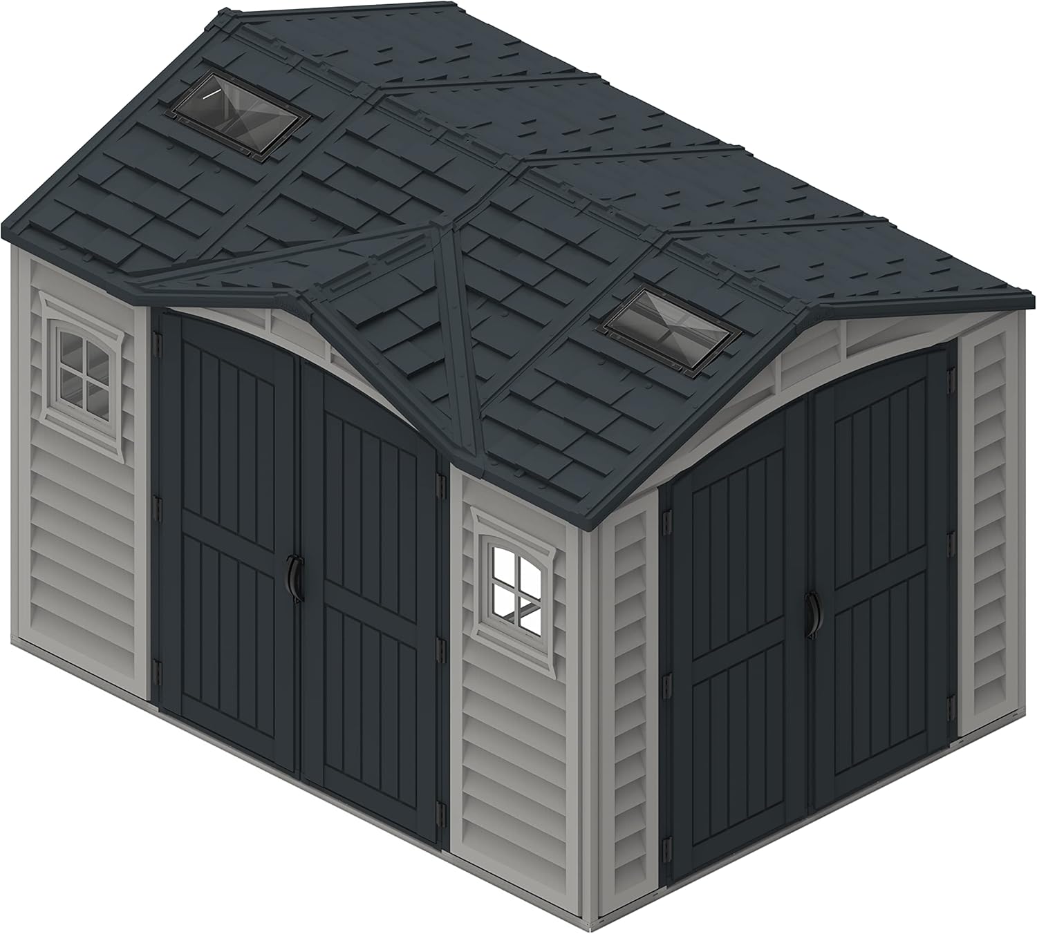 Duramax - Caseta Jardín - Apex Pro Plus 10.5 X 8 - Pvc - Color Gris Claro/oscuro_5