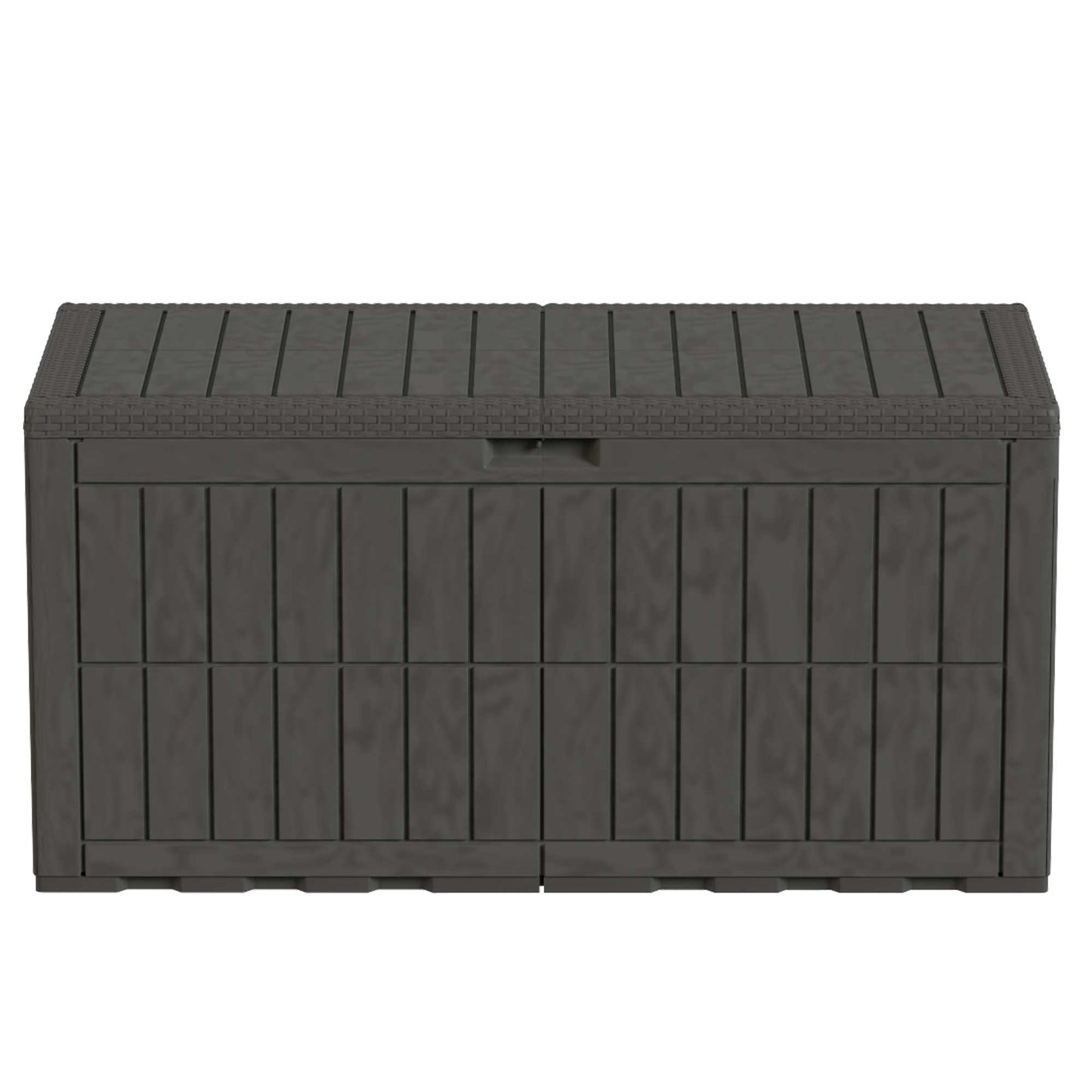 Outsunny Arcón Exterior Capacidad 440l Con Tapa Bloqueable Barras De Gas Café_3
