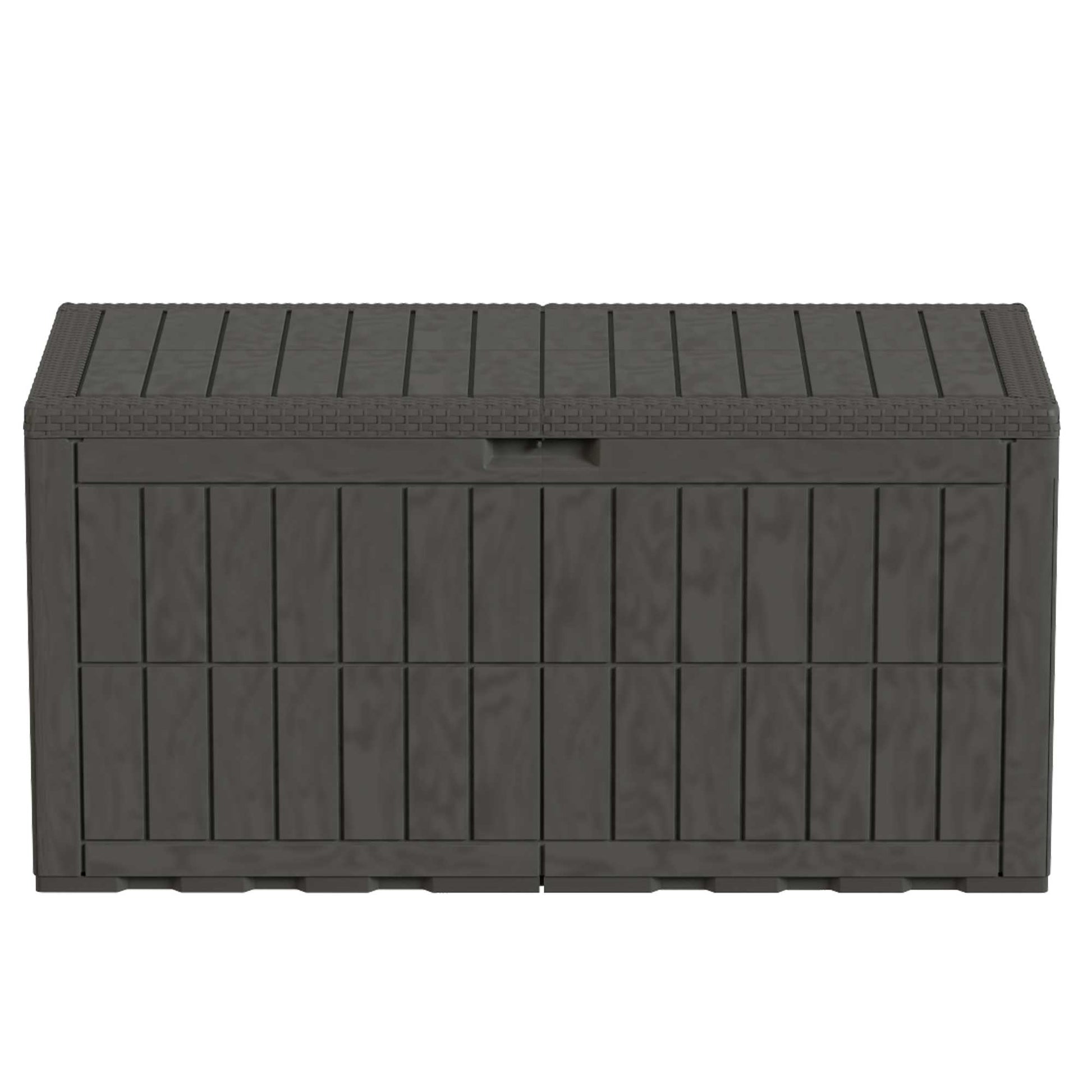 Outsunny Arcón Exterior Capacidad 440l Con Tapa Bloqueable Barras De Gas Café_3